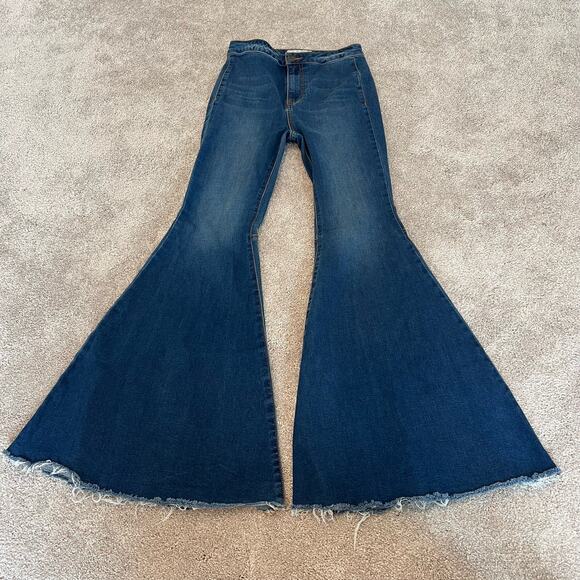 Free People Dark Blue Flare Jeans - Picture 2 of 10